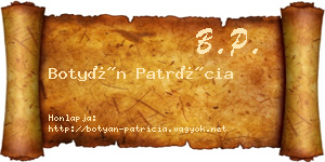 Botyán Patrícia névjegykártya